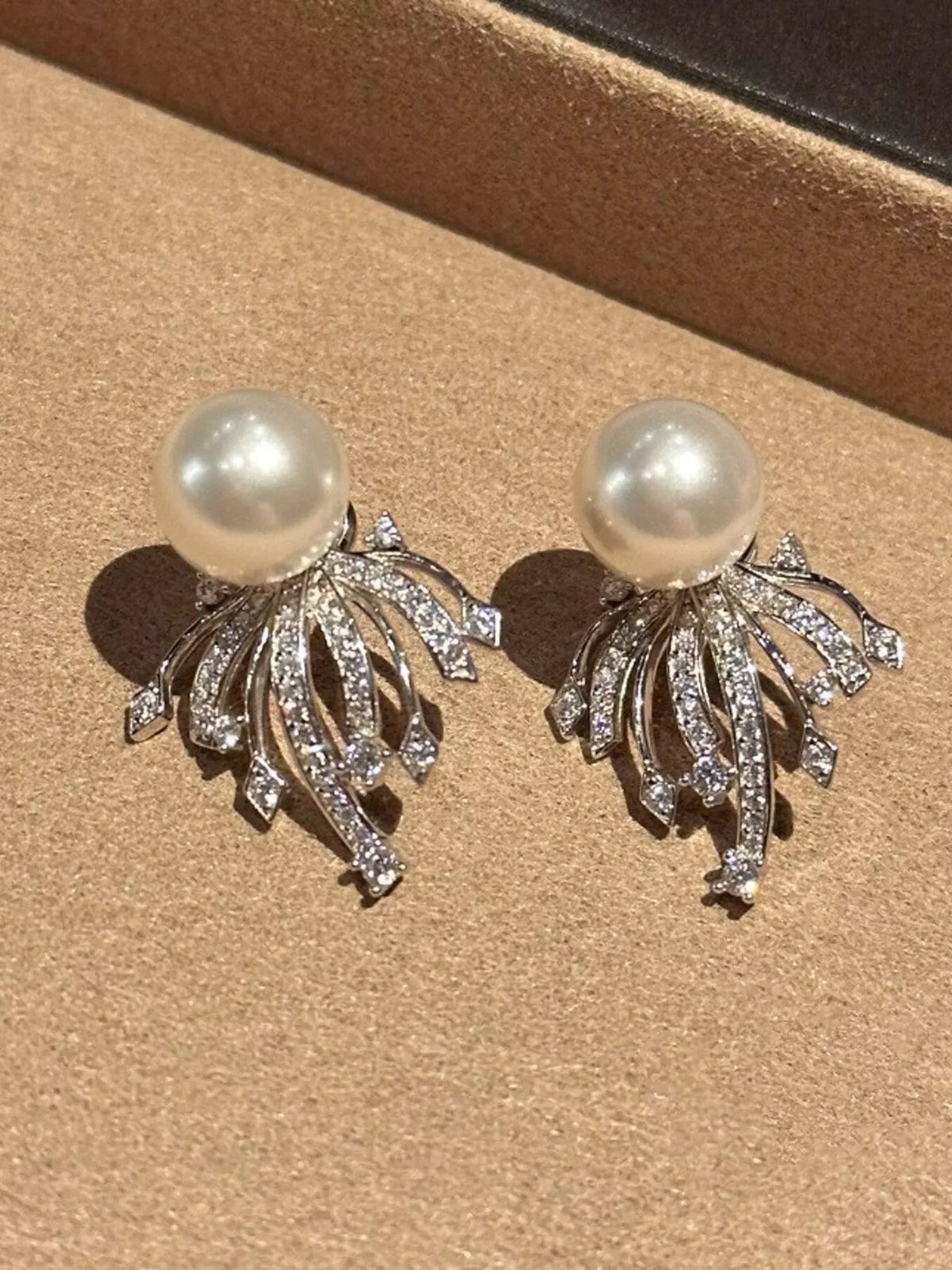 925 Sterling Silver Zircon Pearl Earrings - Lilixa.store
