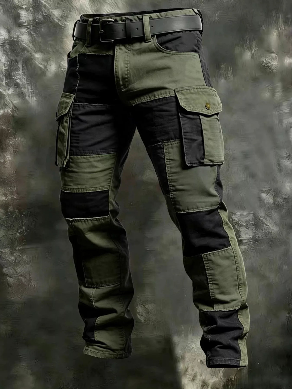Men's Full Size Color-Block Cargo Pants Plus Size - Lilixa.store