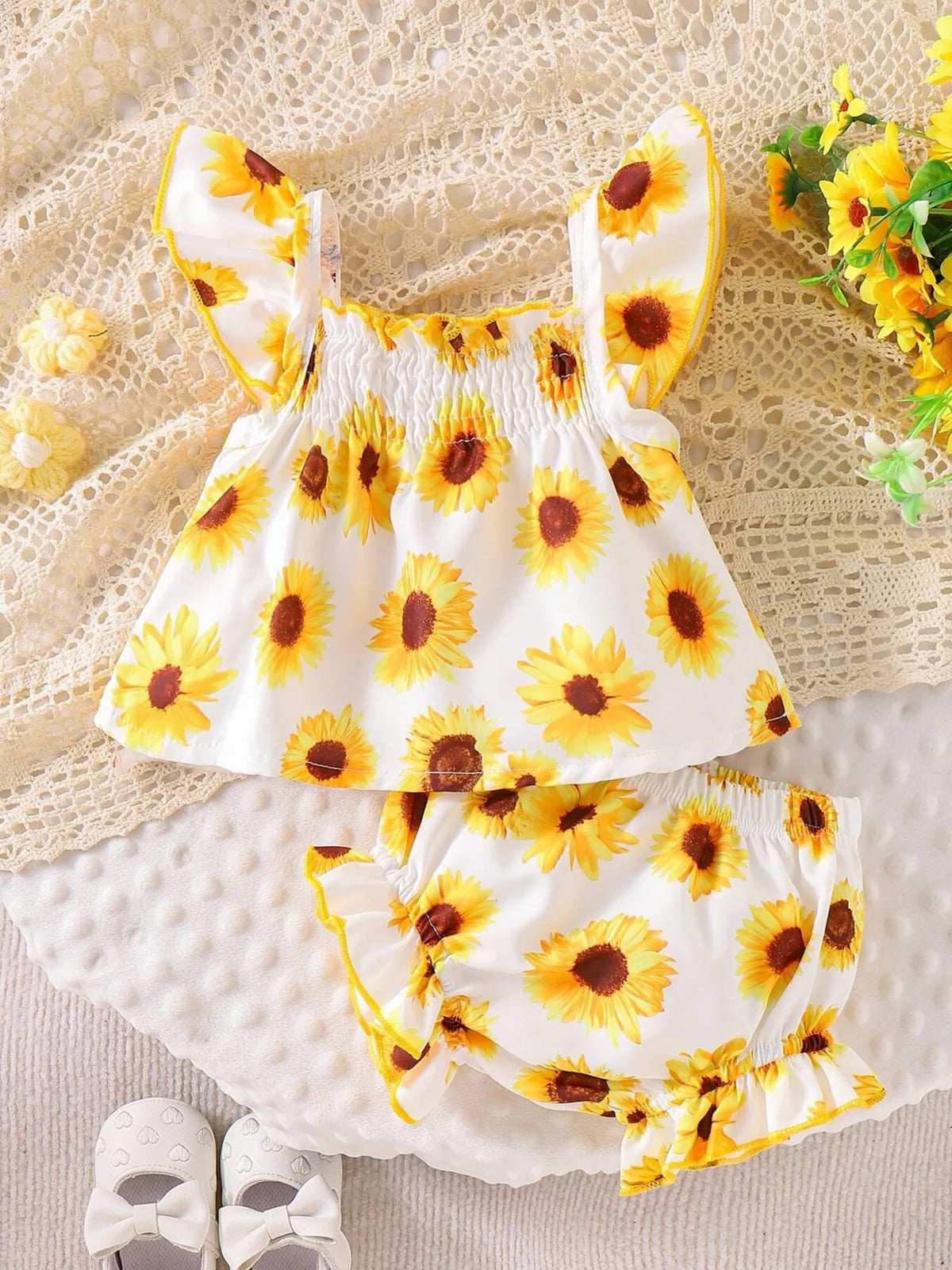 Children's Ruffled Printed Tank and Shorts Set - Lilixa.store
