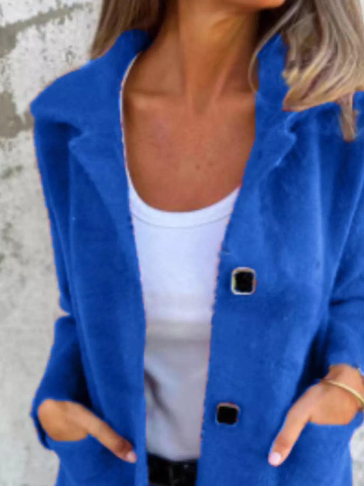 Full Size Button-Down Long Sleeve Longline Coat Plus Size, view 9