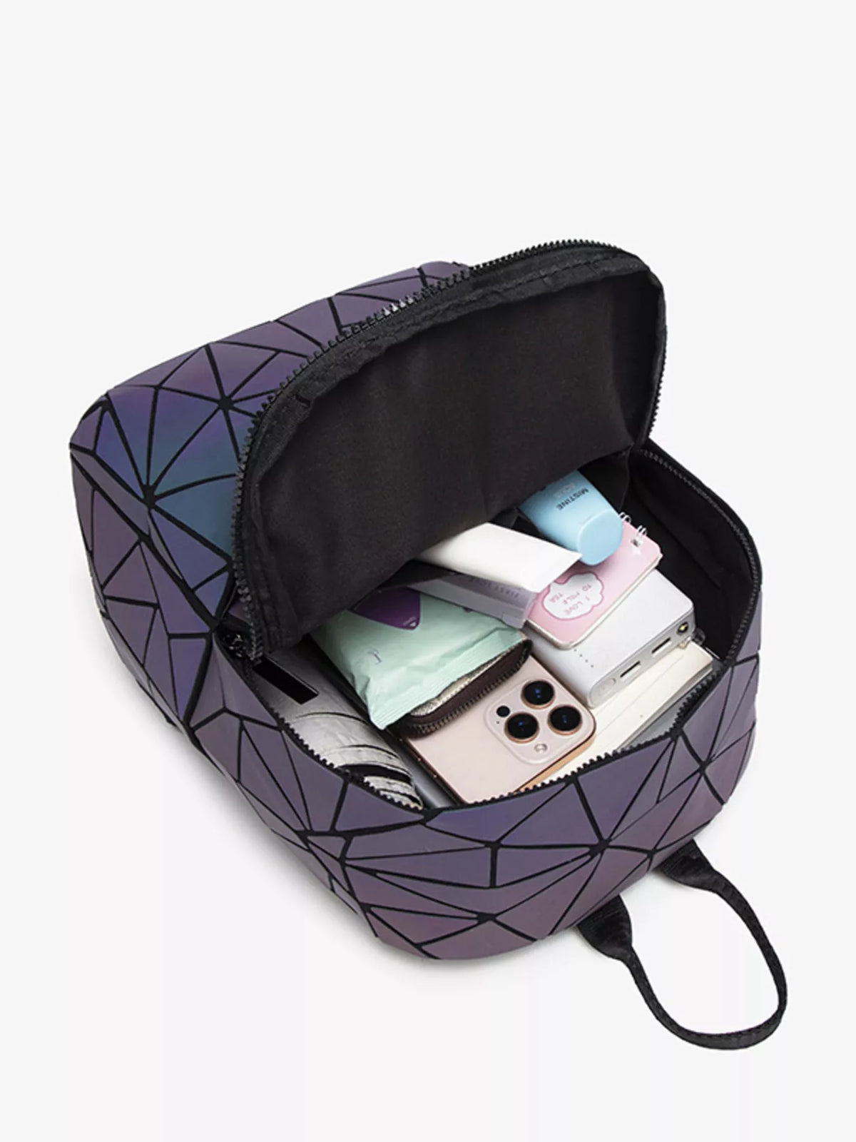 Geometric Backpack Bag in Mauve, view 8