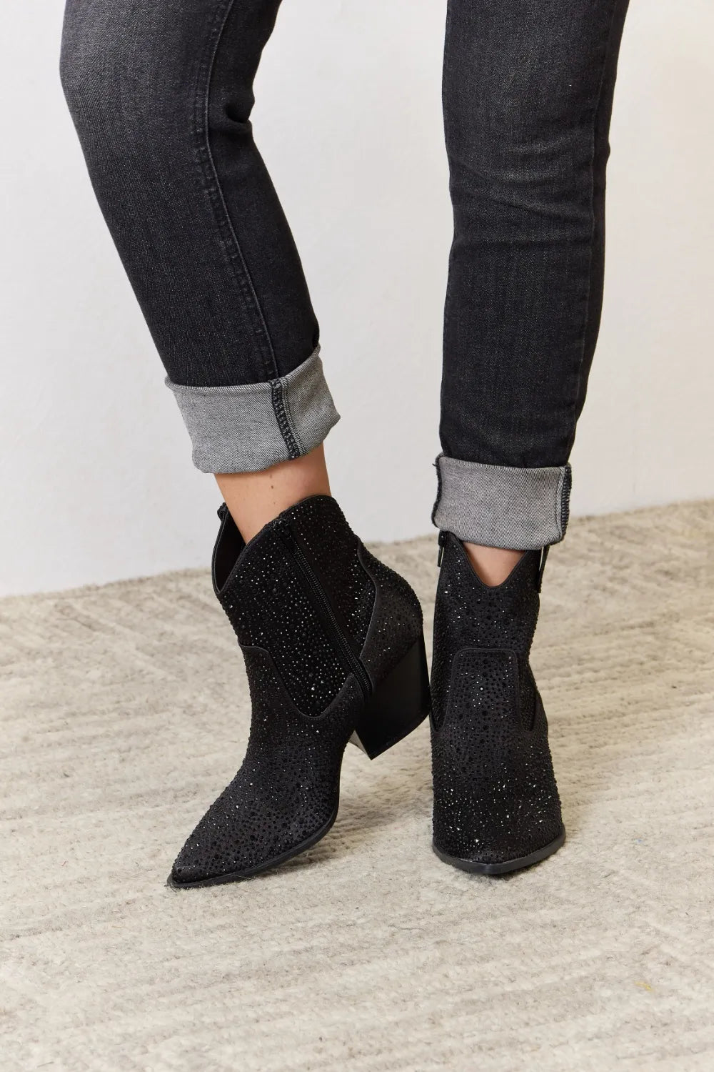 East Lion Corp Rhinestone Ankle Cowboy Boots - Lilixa.store