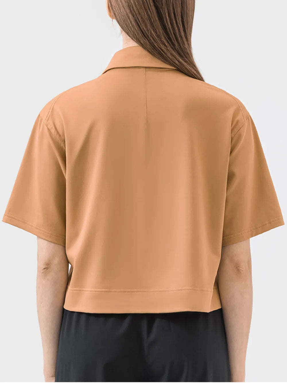 Millennia Half Button Short Sleeve Active T-Shirt - Lilixa.store