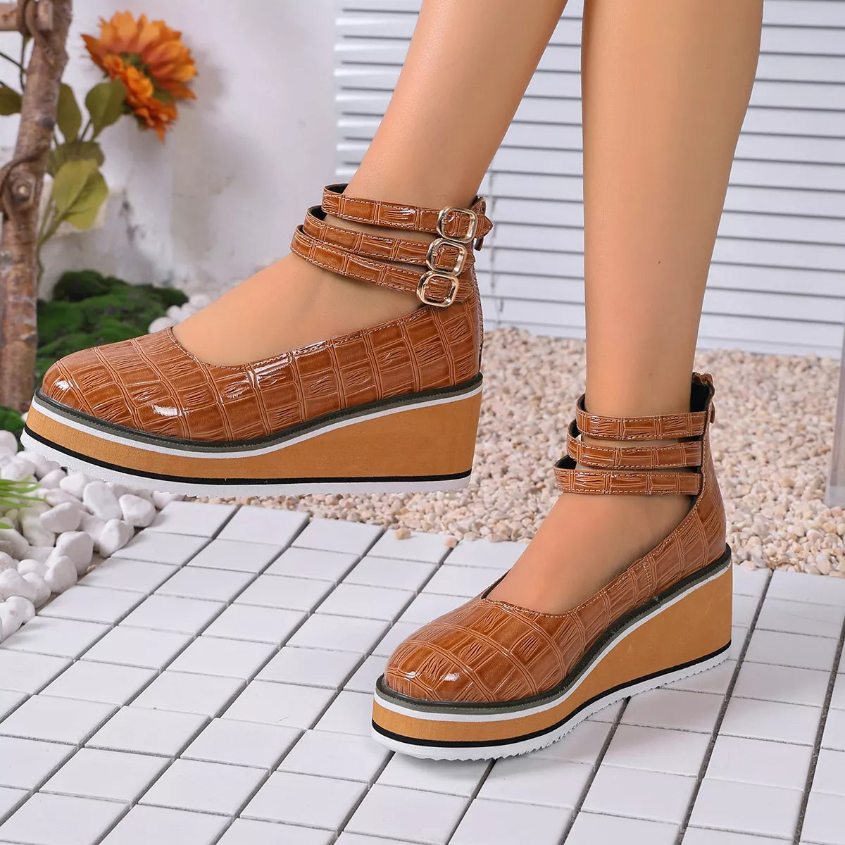 Multi-Strap Wedge Pumps - Lilixa.store
