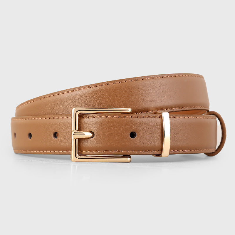 Leather Belt with Golden Buckle - Lilixa.store