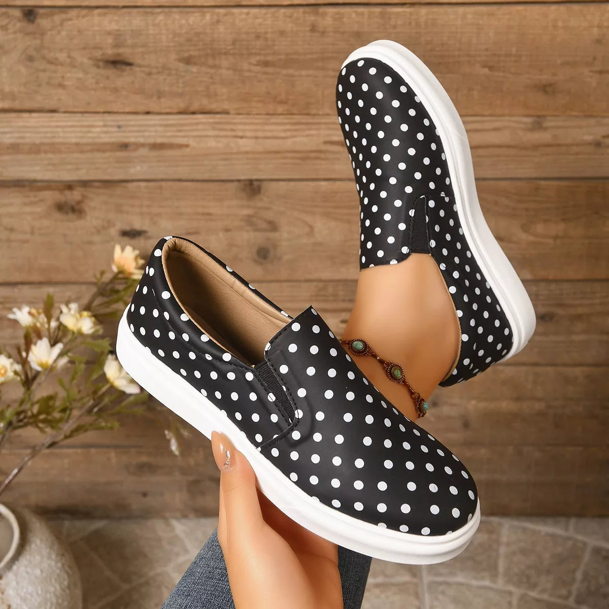 Polka Dot Slip-Ons - Lilixa.store
