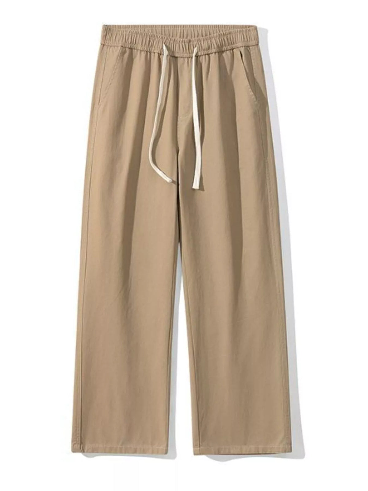 Men's Full Size Relaxed Fit Drawstring Pants Plus Size in Deep Khaki