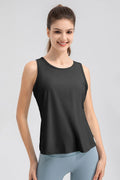 Wide Strap Round Neck Active Tank - Lilixa.store