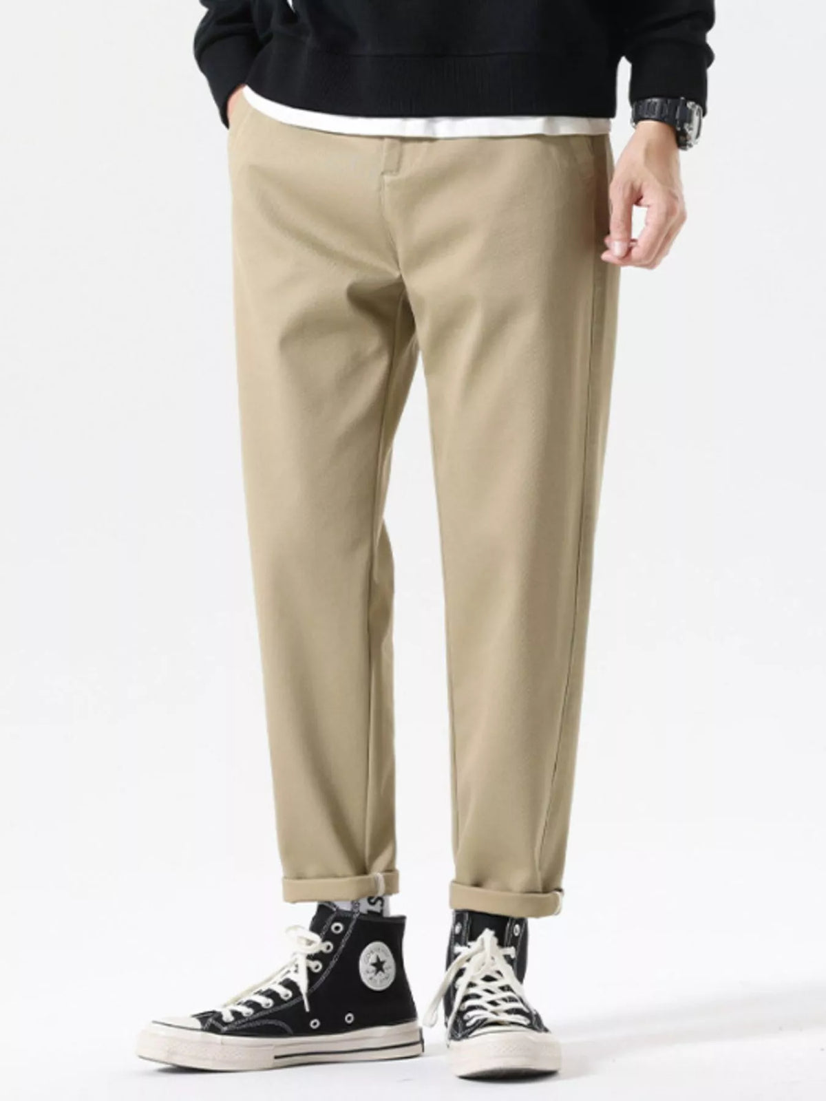 Men's Loose Fit Pants in Khaki