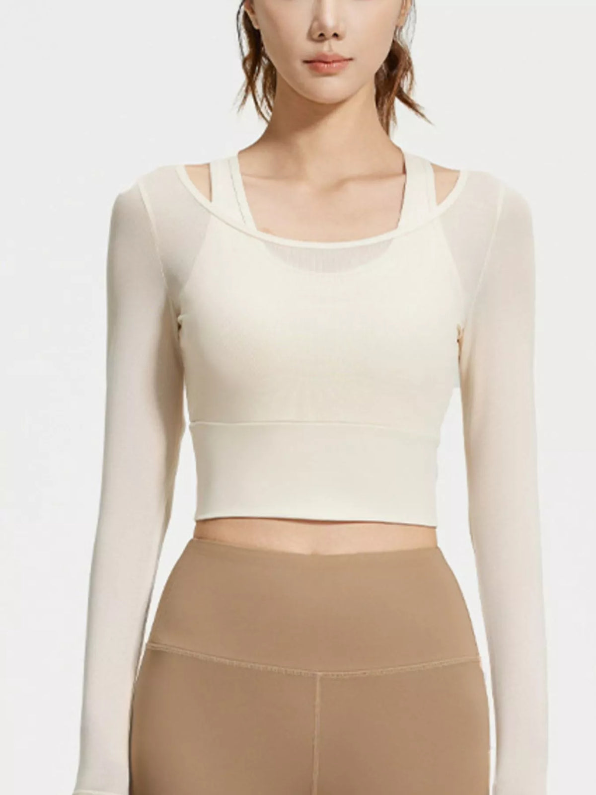 Long Sleeve Active T-Shirt with Built-in Bra