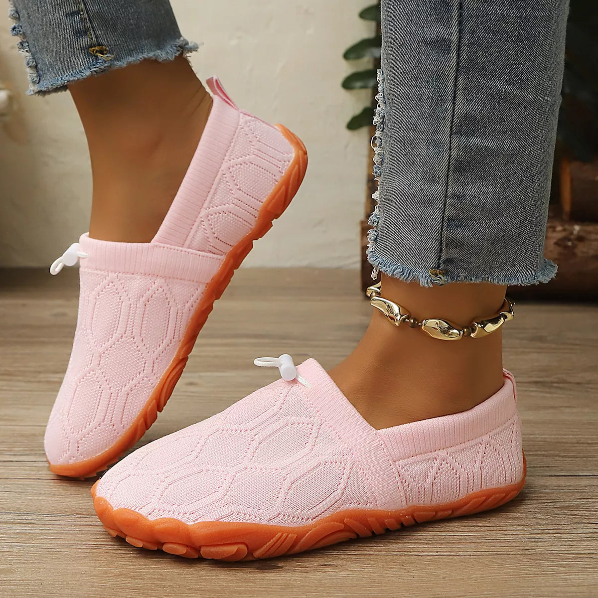 Round Toe Drawstring Slip-Ons - Lilixa.store