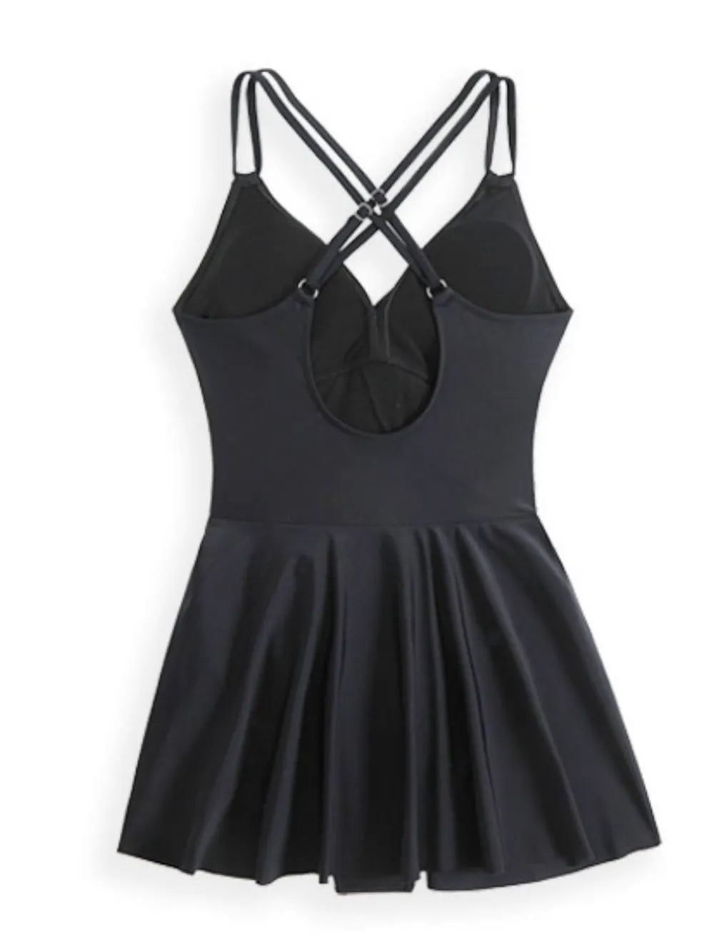 Twisted Front Crisscross Double Spaghetti Strap One-Piece Swimwear - Lilixa.store
