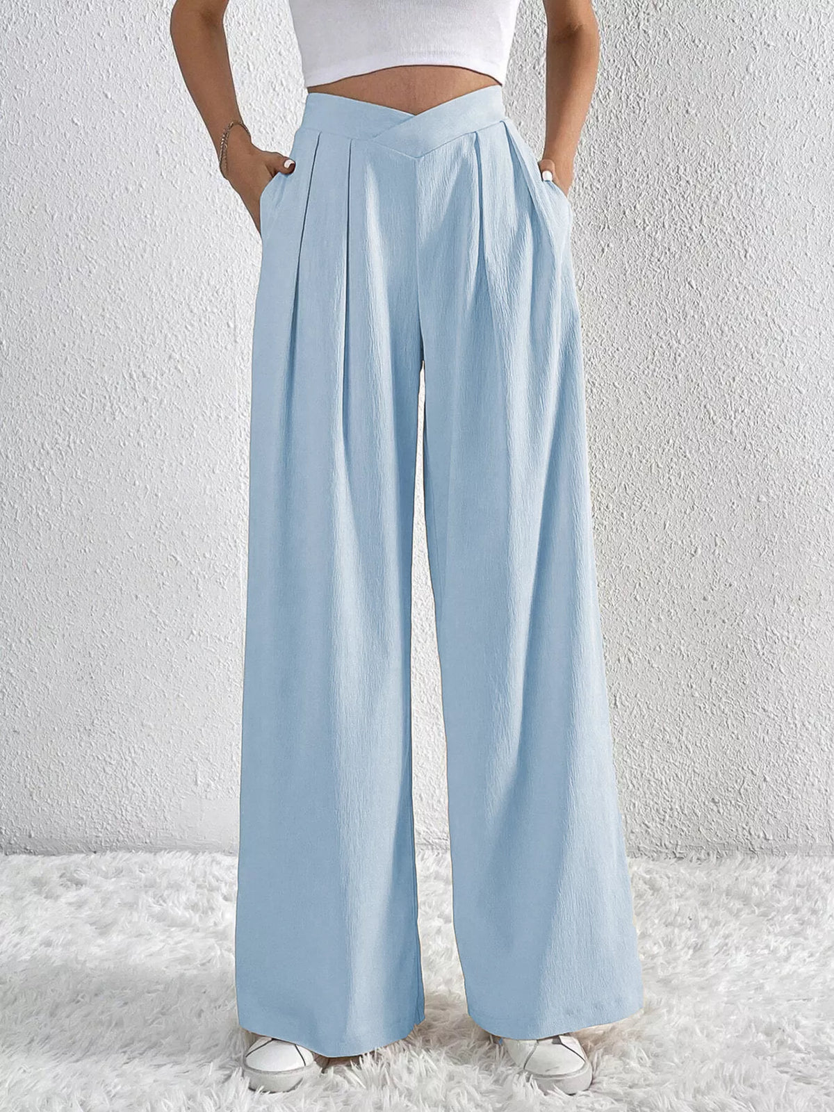 Pleated Wide Leg Pants