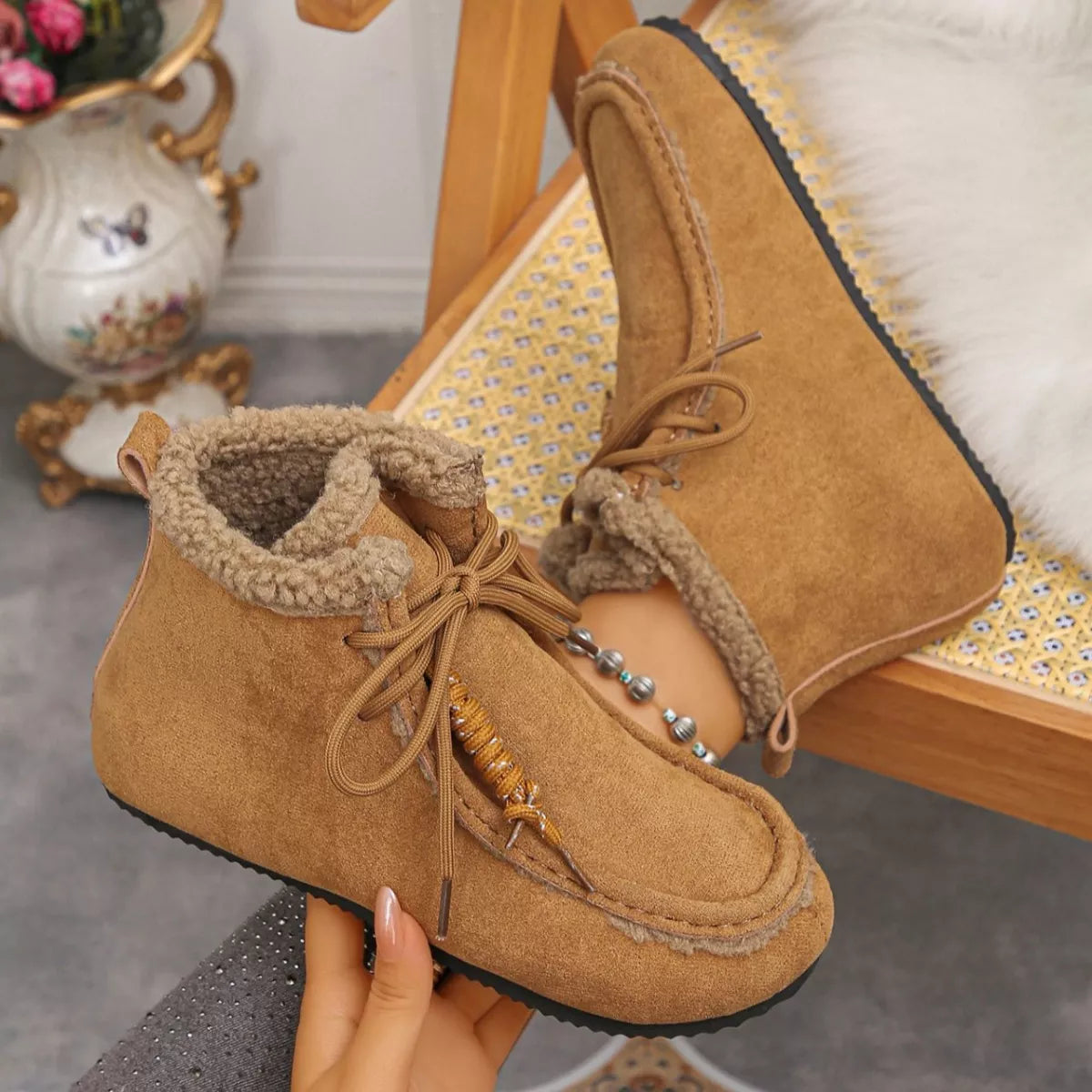 Plush Lining Ankle Boots - Lilixa.store