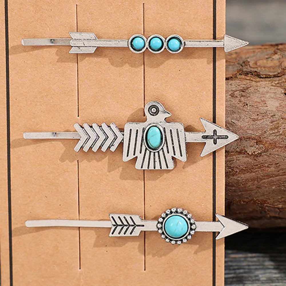 3 PCS/Set Artificial Turquoise Hair Pins - Lilixa.store