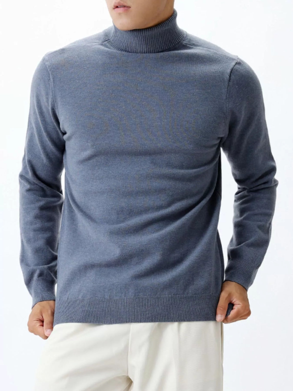 Men's Plus Size Slim-Fit Ribbed Turtleneck Sweater
