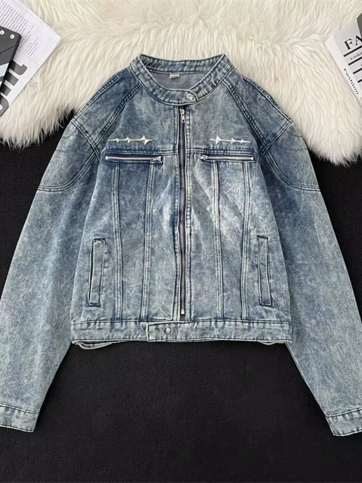 Men's Zip Up Denim Jacket