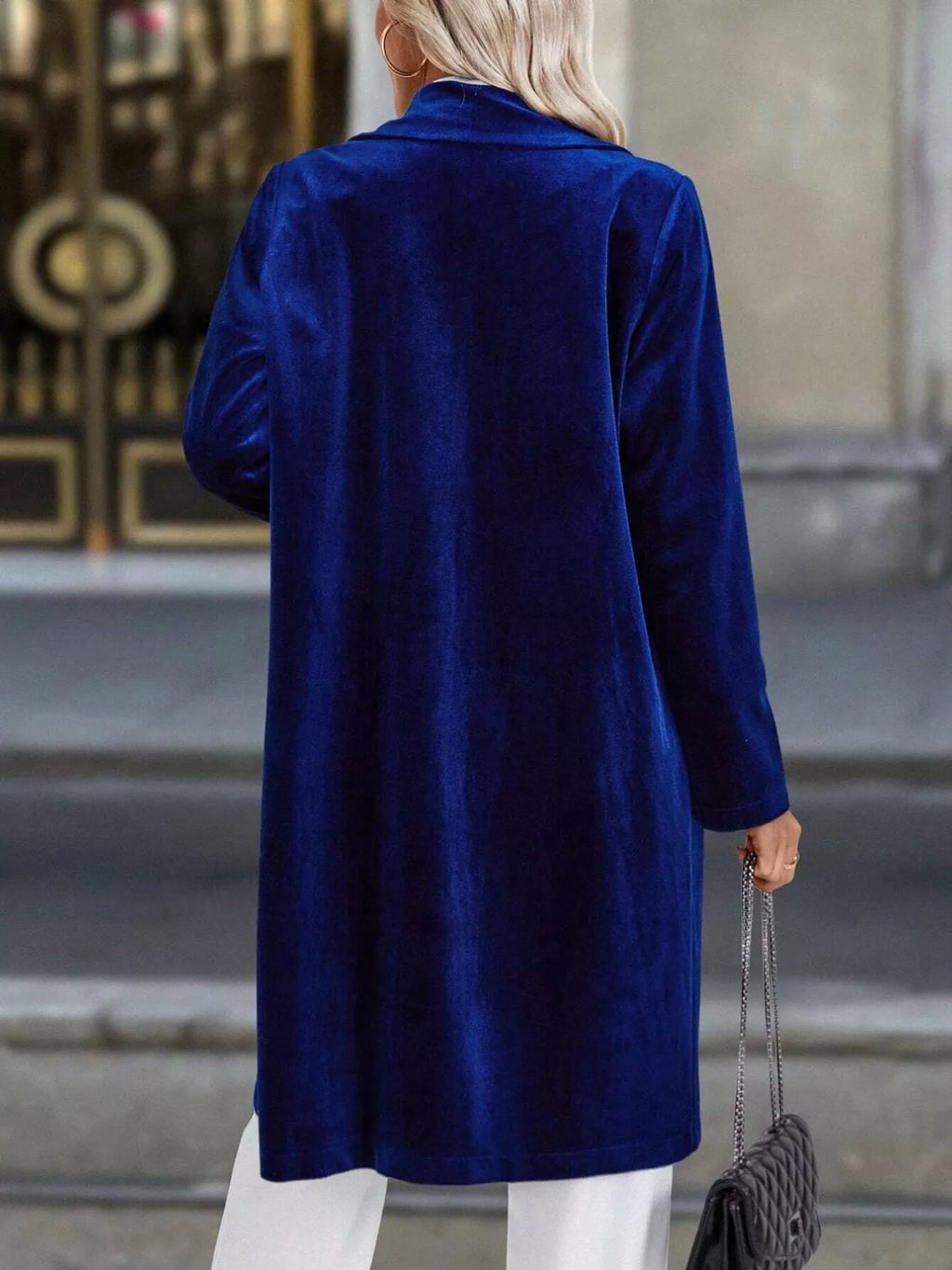 Lapel Collar Long Sleeve Longline Coat - Lilixa.store