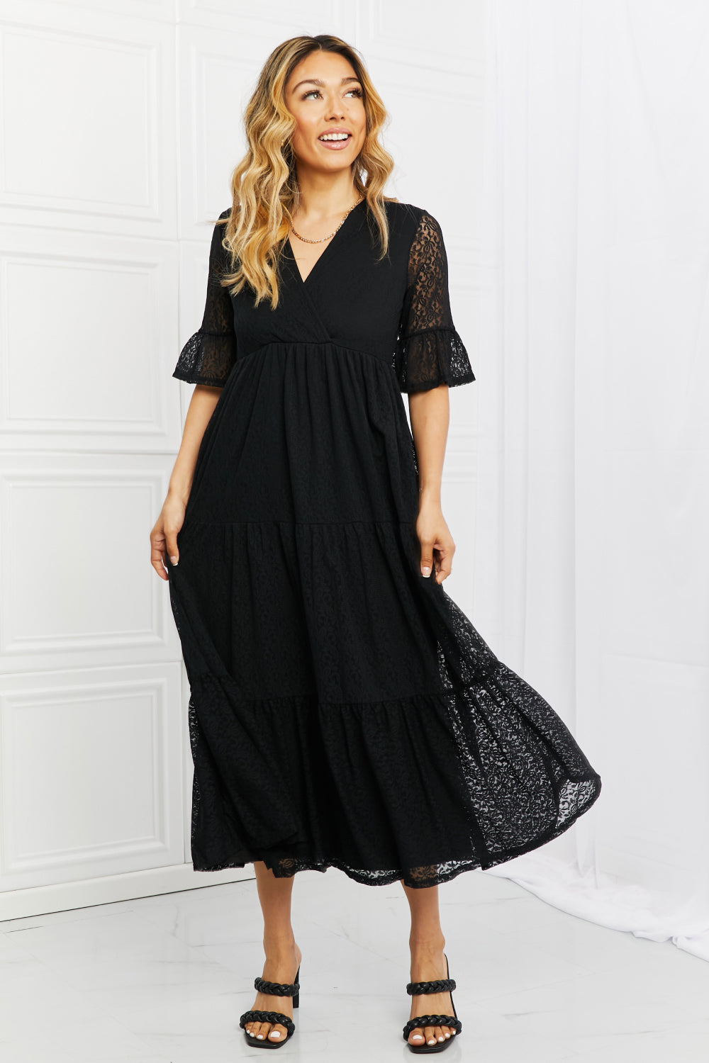 P & Rose Lovely Lace Full Size Tiered Dress - Lilixa.store