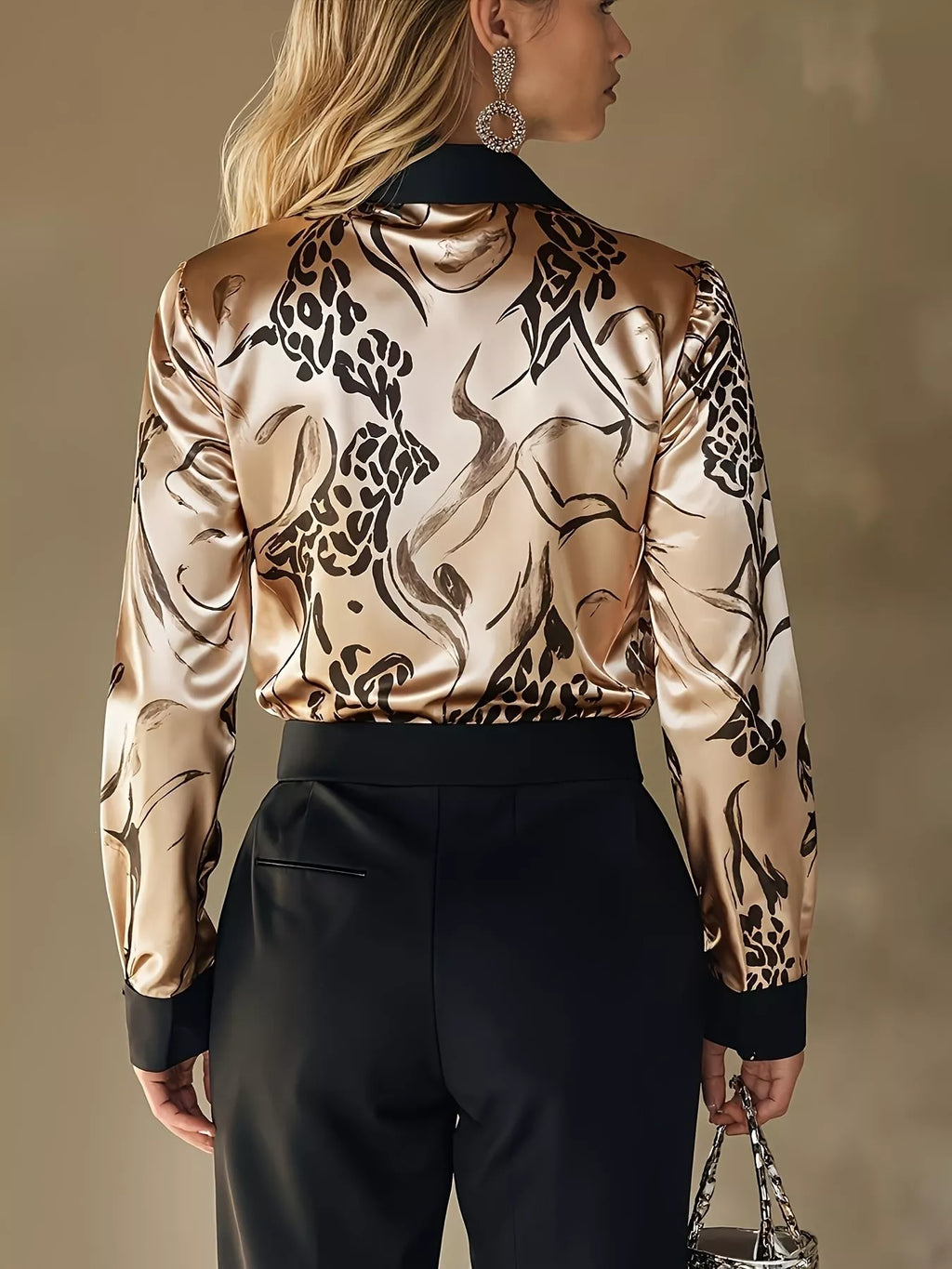 Satin Leopard Button Up Shirt - Lilixa.store