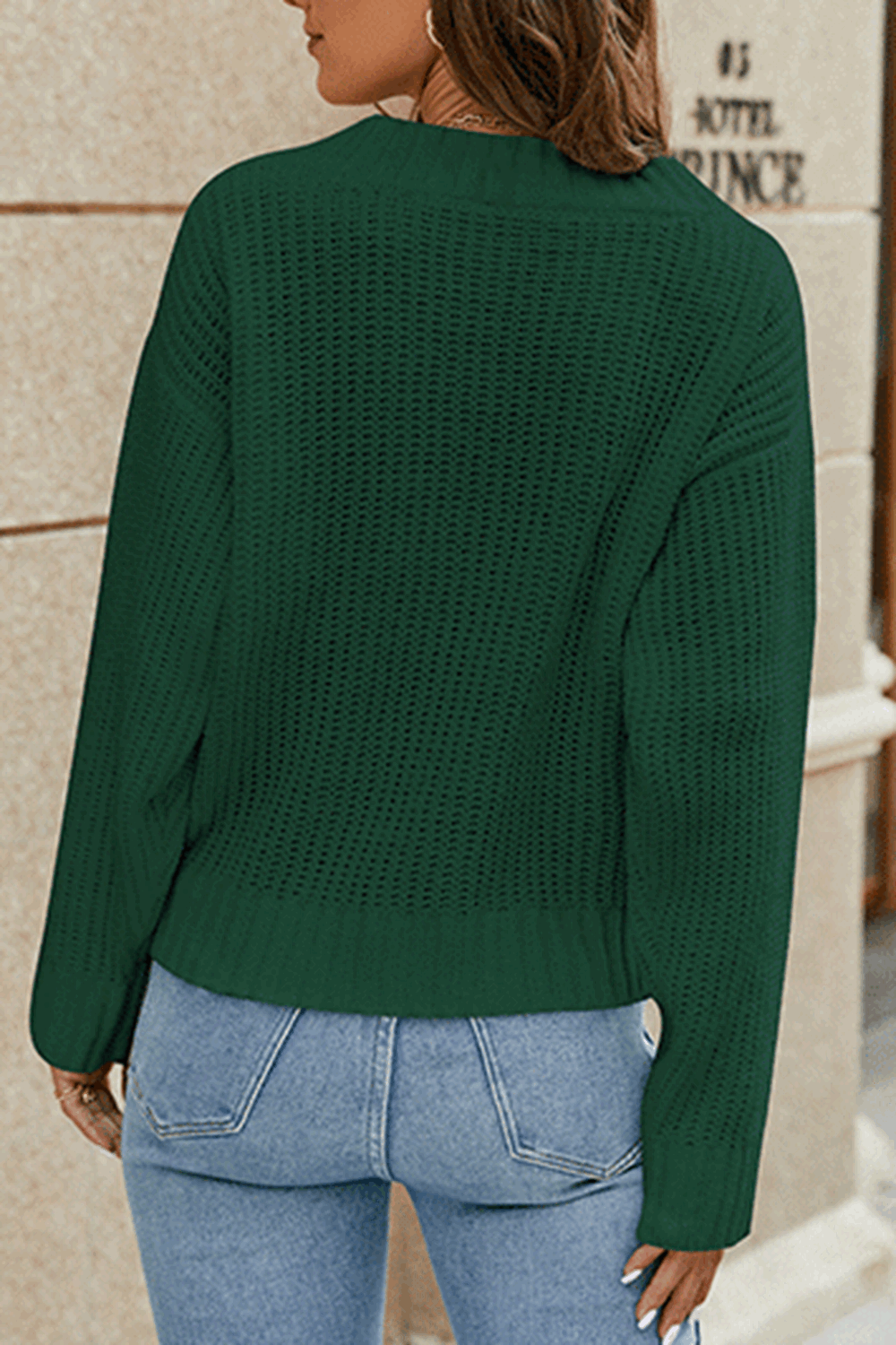 Surplice Neck Long Sleeve Sweater, view 6