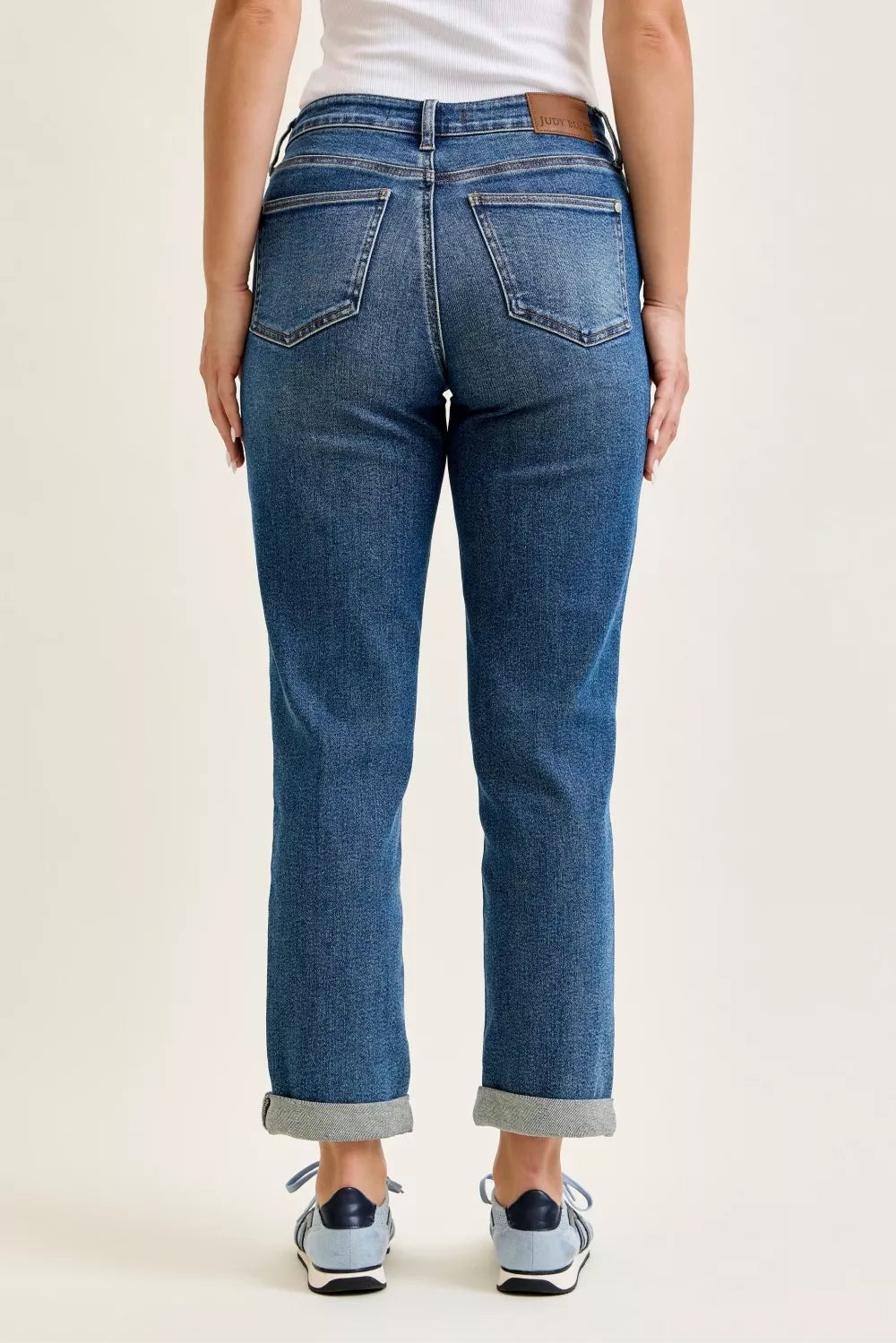 Judy Blue Mid Rise Boyfriend Embroidered Repair Patch Jeans - Lilixa.store