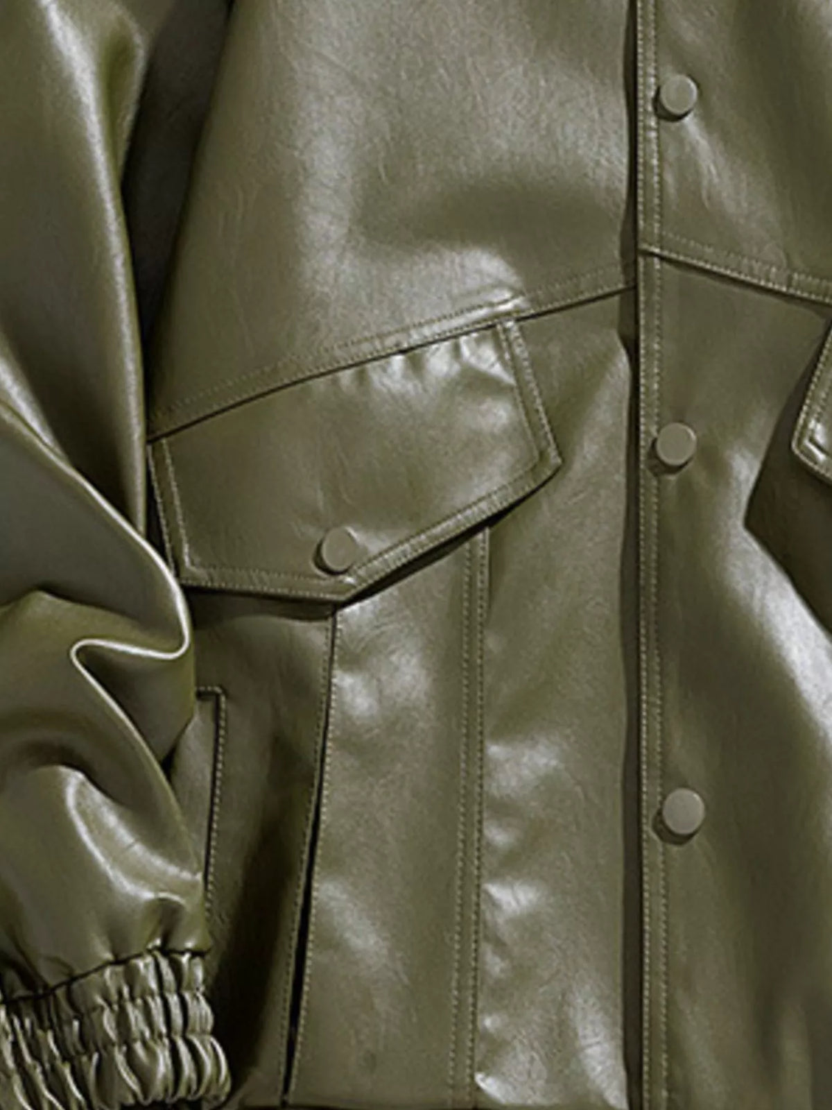 Men's Plus Size Unisex Oversized Faux Leather Bomber Jacket