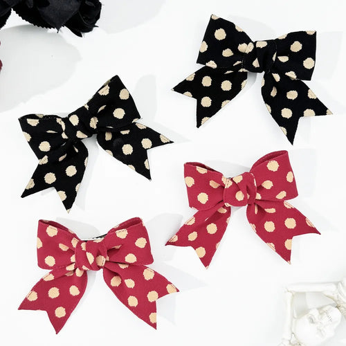 2-Piece Polka Dot Bow Hair Clip - Lilixa.store