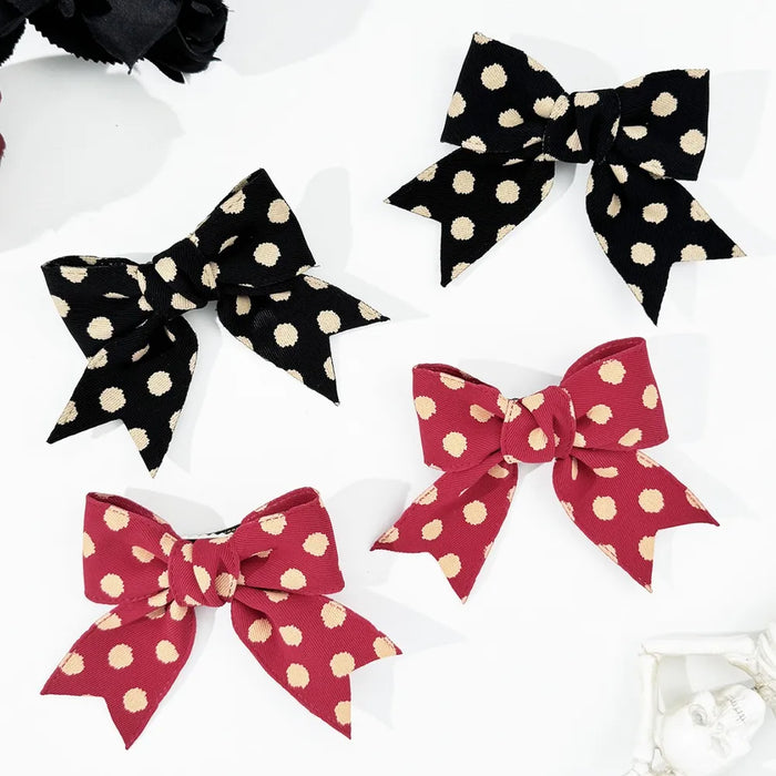 2-Piece Polka Dot Bow Hair Clip - Lilixa.store