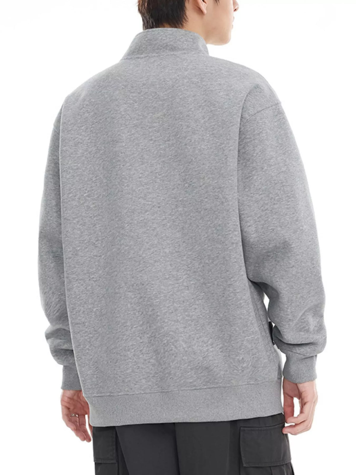 Men's Plus Size Dropped Shoulder Long Sleeve Sweatshirt, view 2
