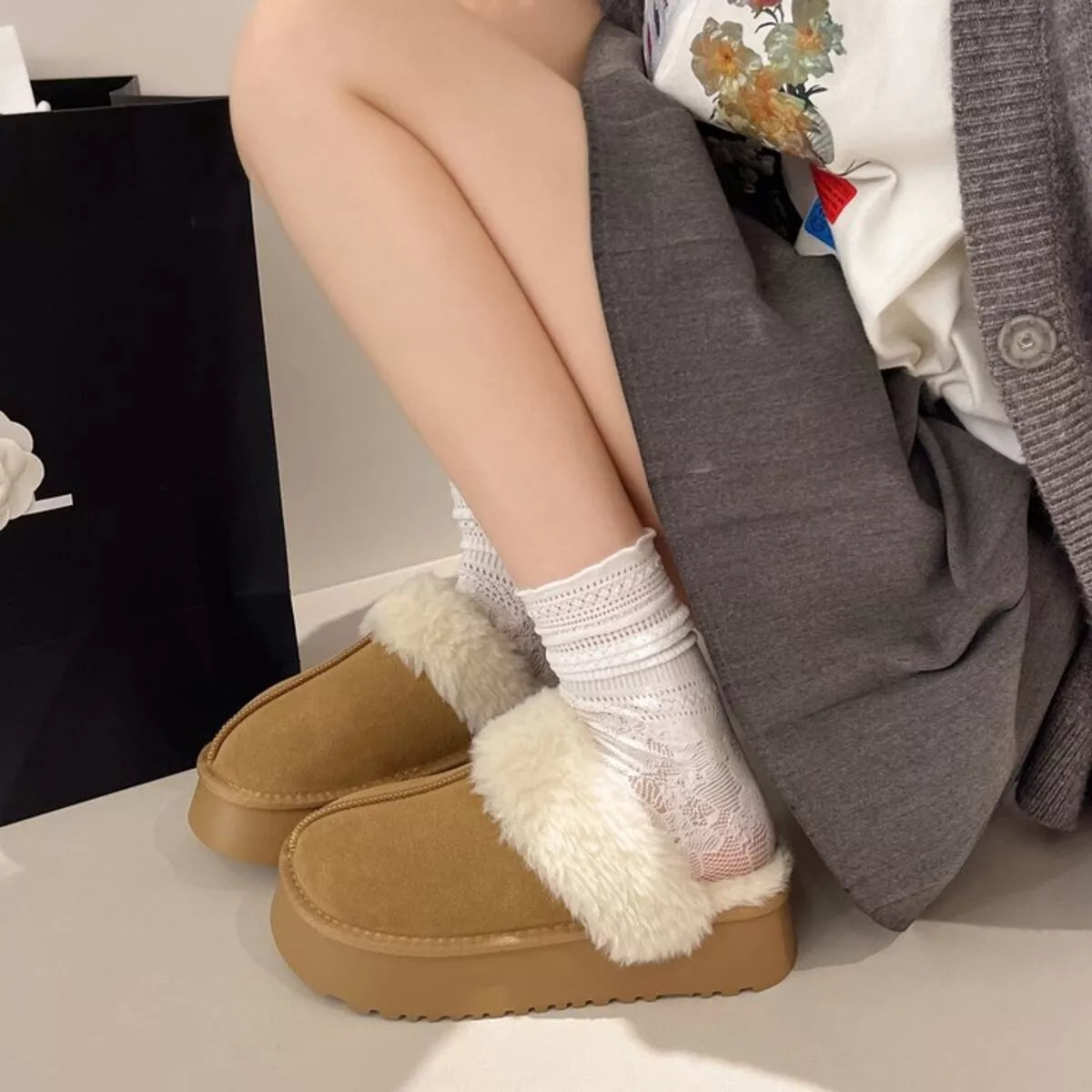 Round Toe Platform Slippers - Lilixa.store