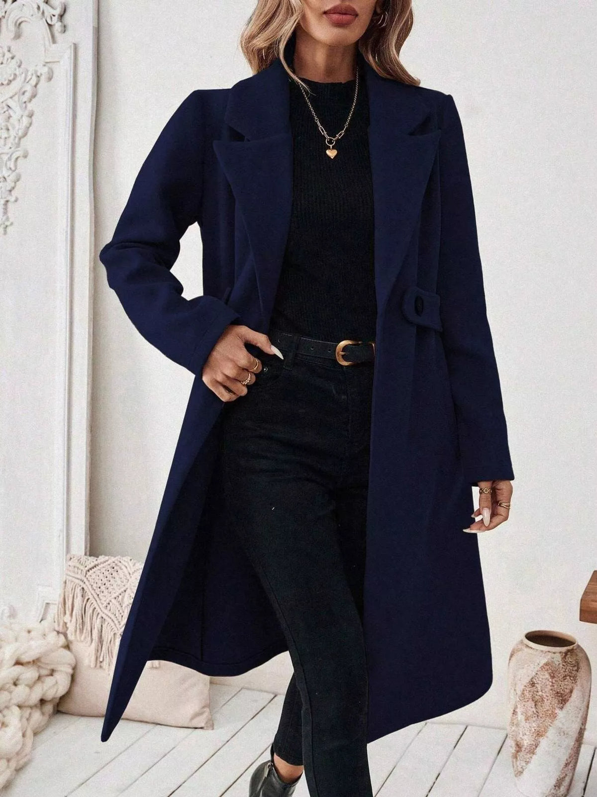 Single-Button Longline Coat