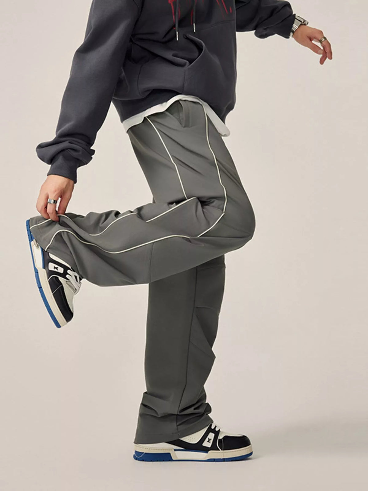 Men's Drawstring Wide Leg Pants, view 5