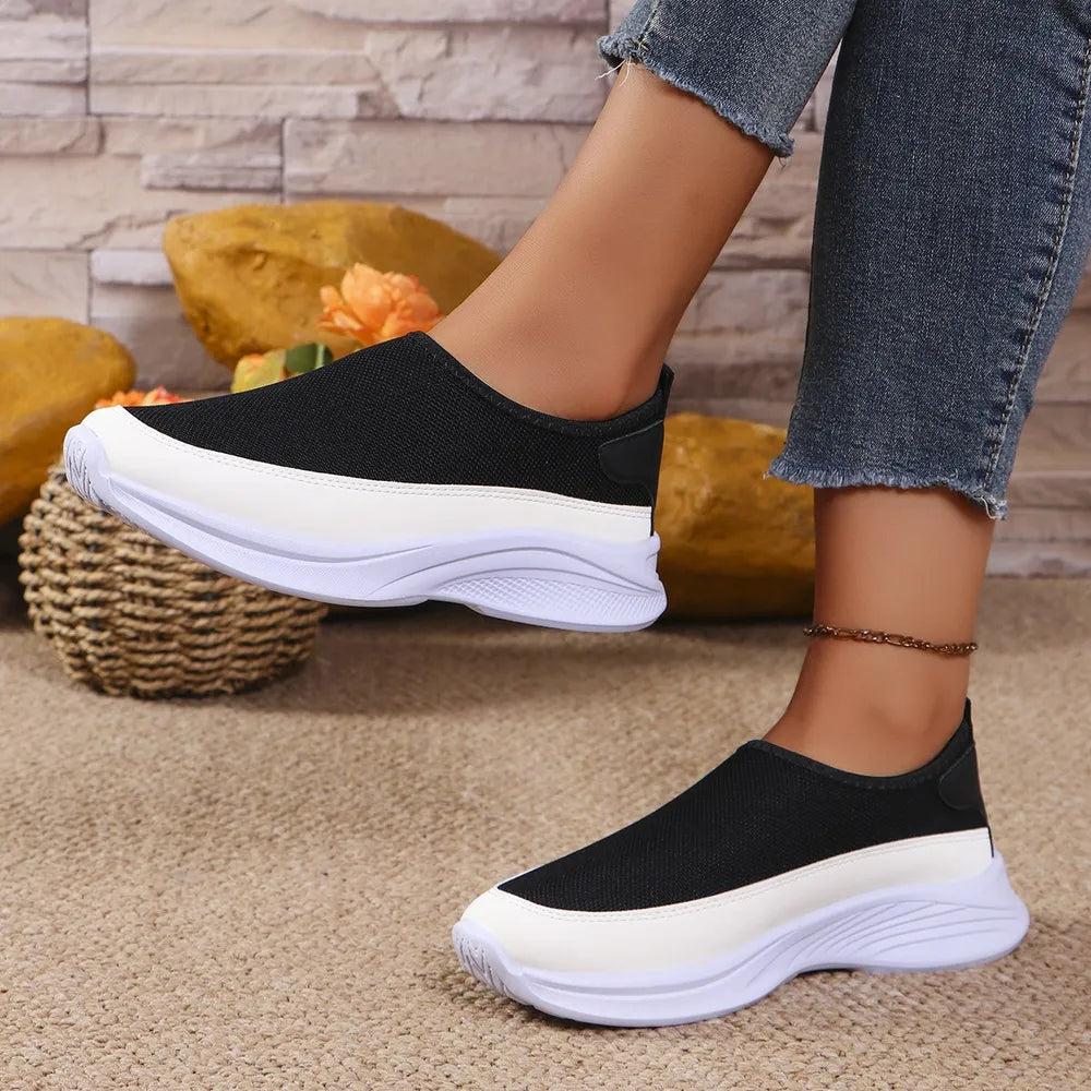 Mesh Contrast Flat Slip-Ons, view 6