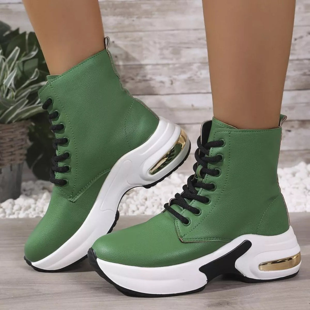Lace Up Platform Ankle Boots, view 8