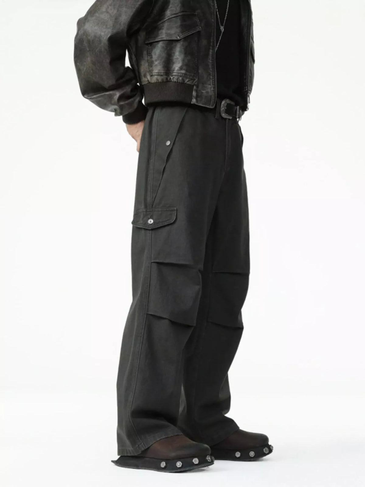 Men's Drawstring Wide Leg Pants, view 2