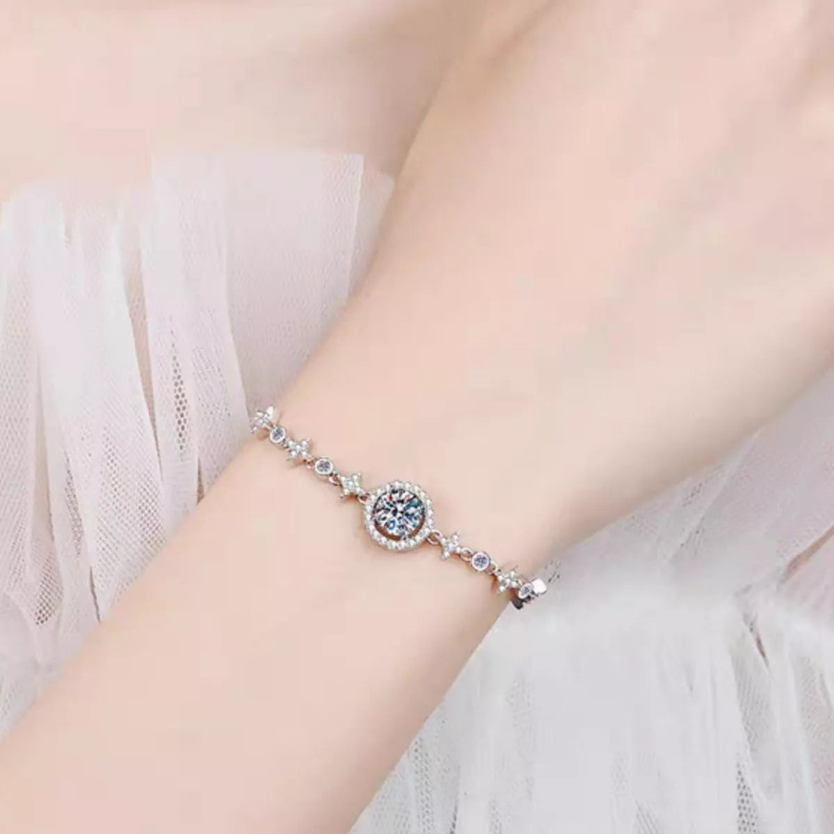 1 Carat Moissanite 925 Sterling Silver Bracelet - Lilixa.store
