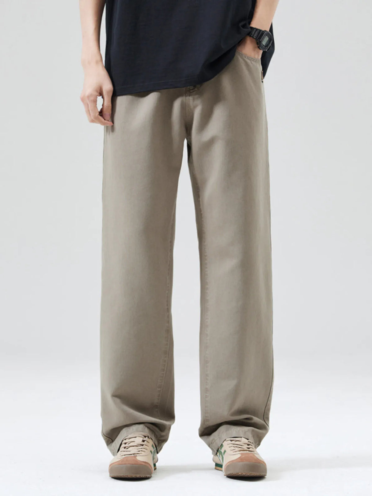 Men's Full Size Wide Leg Pants Plus Size in Khaki