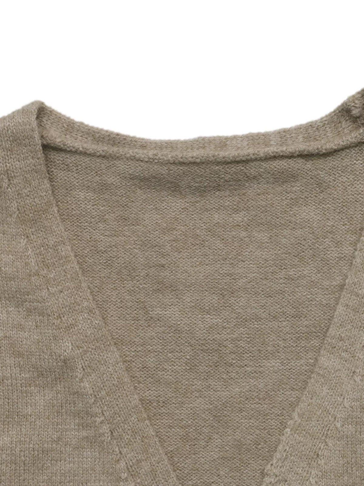 Open-Front Knit Cardigan in Khaki, view 7