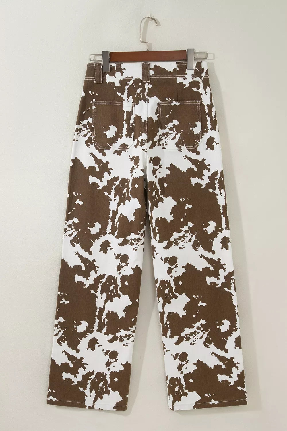 Abstract Pattern Regular Fit Full-Length Western Style Jeans - Lilixa.store