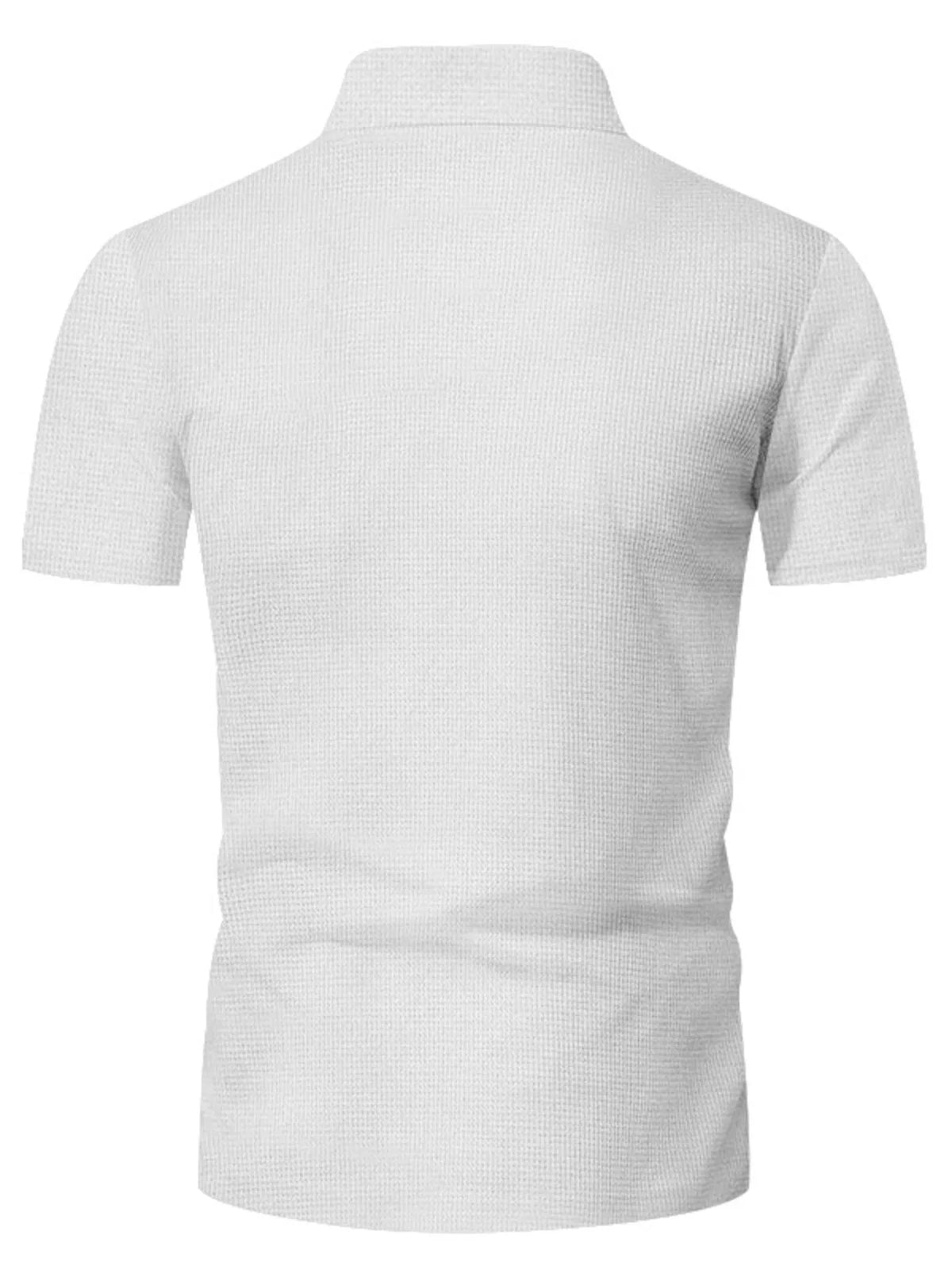 Men's Plus Size Quarter Zipper Polo Shirt and Shorts Set
