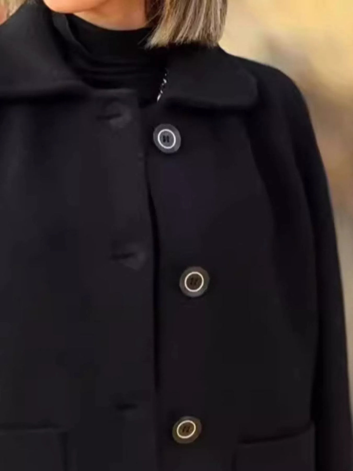 Full Size Button-Front Raglan Sleeve Coat Plus Size, view 5