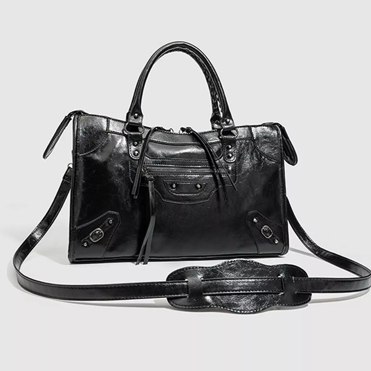 PU Leather Handbag with Top Handle