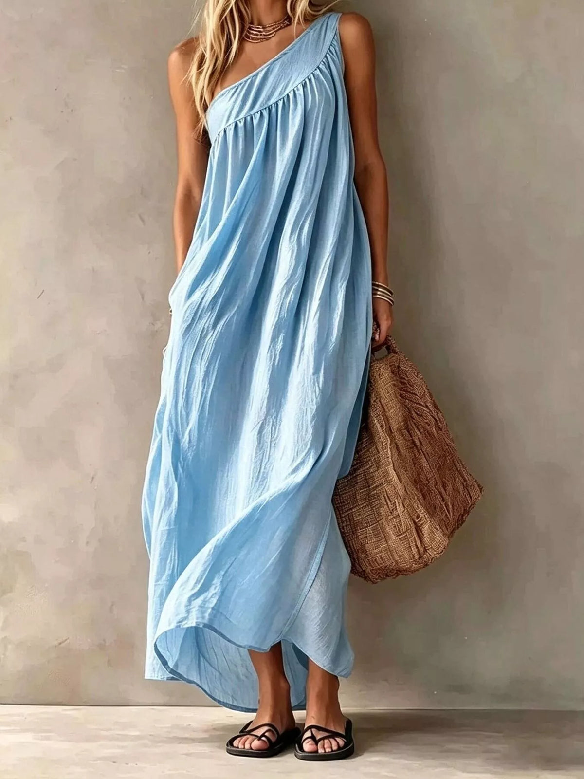 Full Size One-Shoulder Maxi Dress Plus Size - Lilixa.store