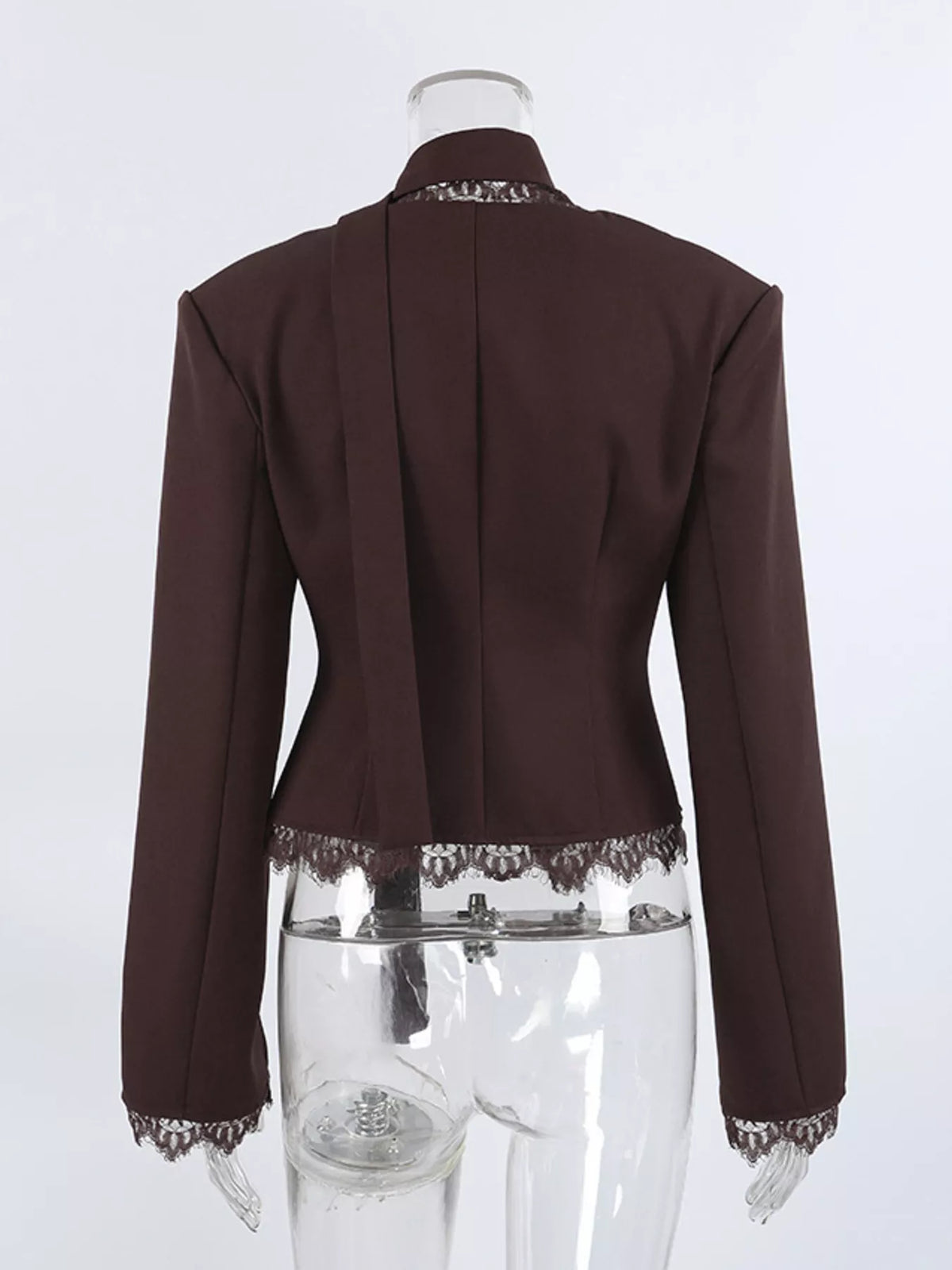 Lace Trim Button Up Blazer - Lilixa.store