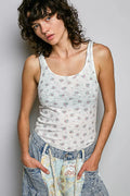 POL All Over Floral Ribbed Tank - Lilixa.store