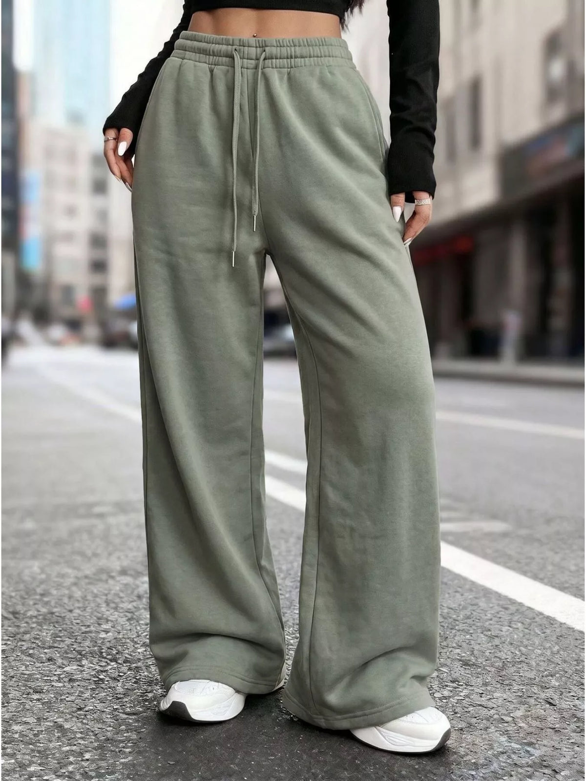 High-Waisted Wide-Leg Sweatpants - Lilixa.store