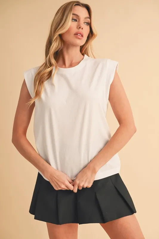 Aemi+Co Solid Color Round Neck Tank - Lilixa.store