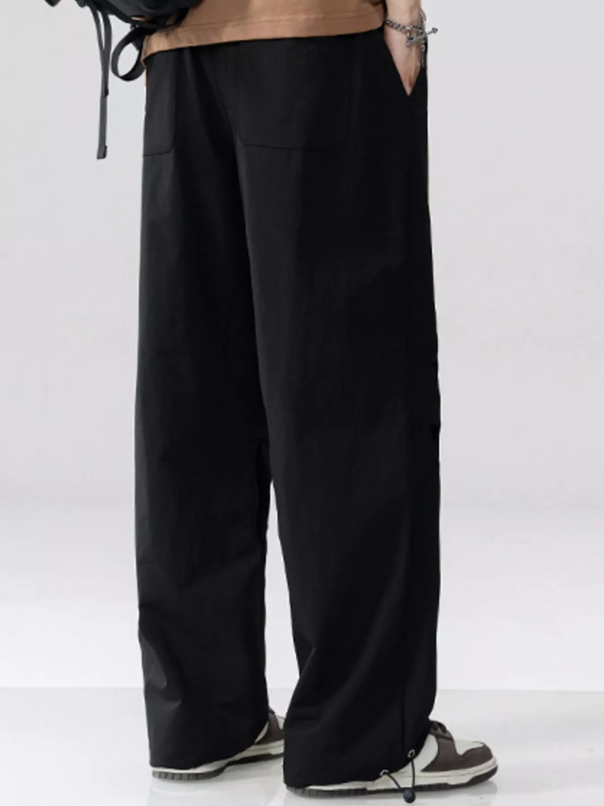 Men's Plus Size Drawstring Wide Leg Pants, view 7