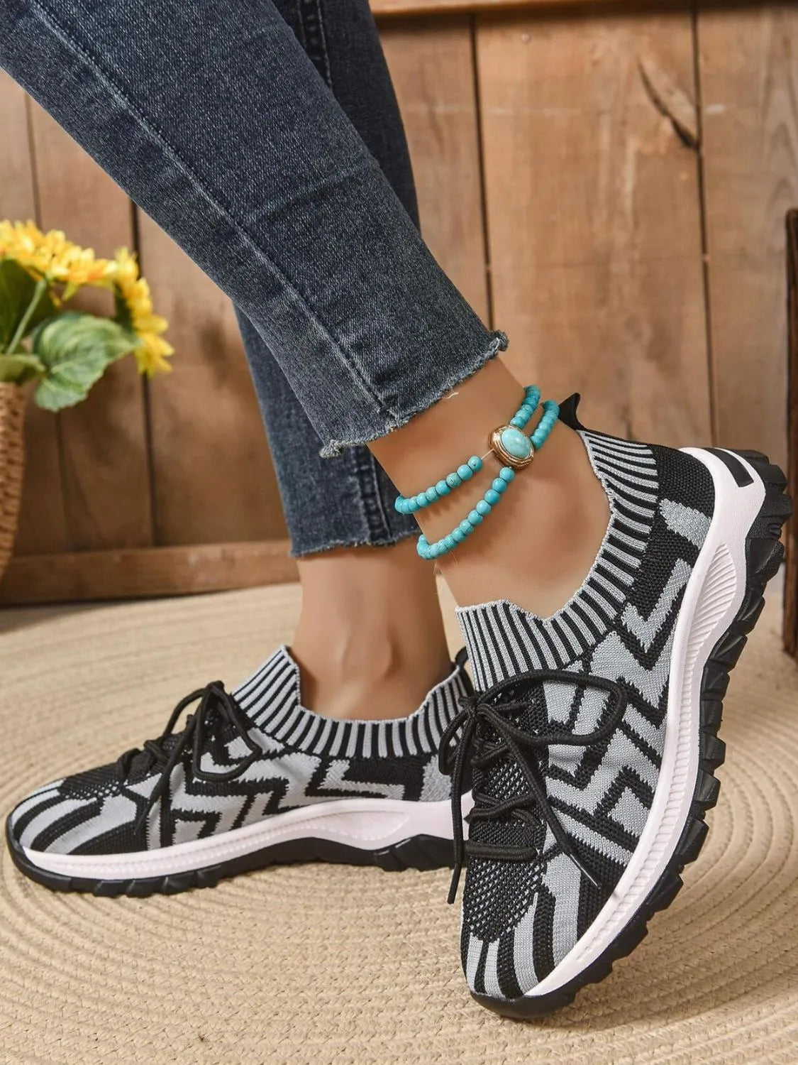 Mesh Knit Lace Up Athletic - Lilixa.store